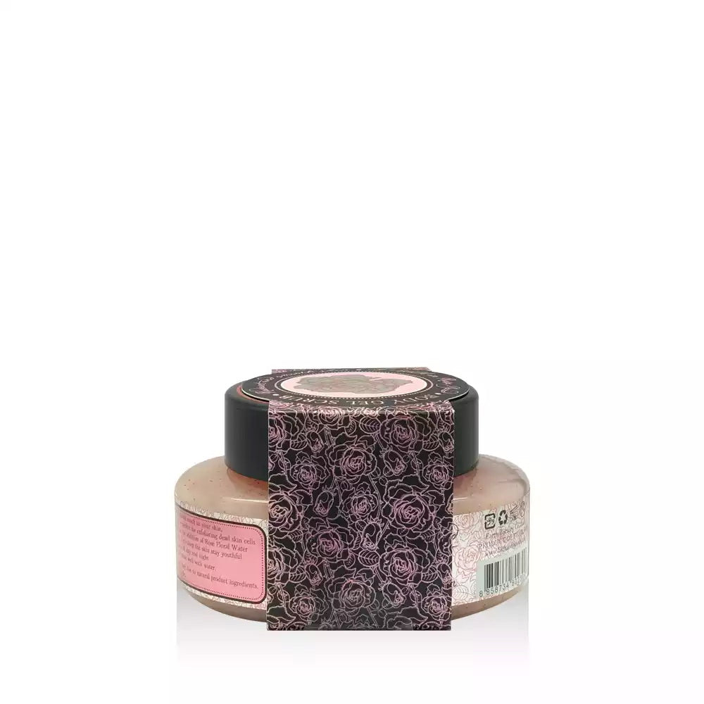 BATH and BLOOM A Walk in Rose Yard Body Gel Scrub Back