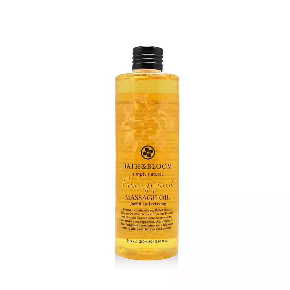 BATH and BLOOM Frangipani Massage Oil  Front