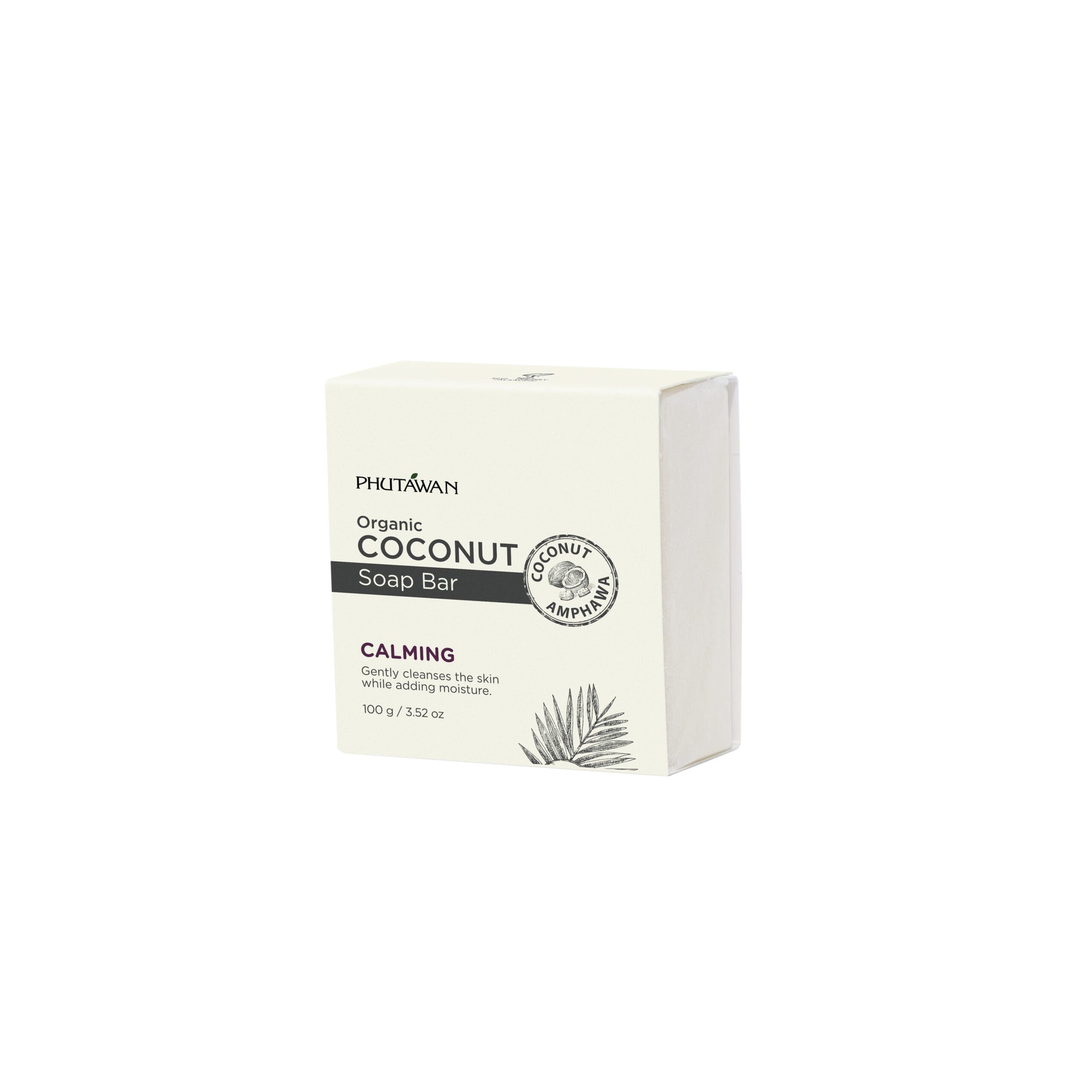 PHUTAWAN Calming Organic Coconut Soap Bar Front