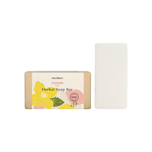 PHUTAWAN Jasmine Herbal Soap Bar with Organic Coconut Oil 3.52 oz. (Pack of 6)