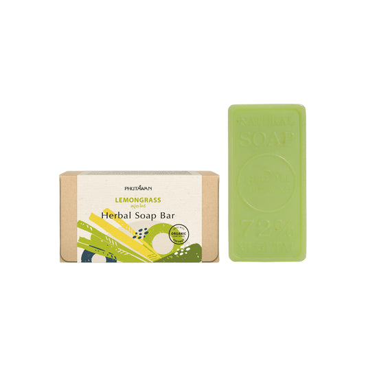 PHUTAWAN Lemongrass Herbal Soap Bar with Organic Coconut Oil 3.52 oz.(Pack of 6)