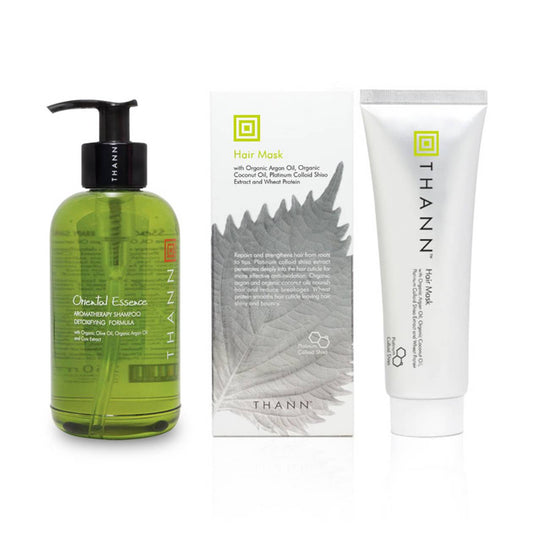 THANN Oriental Essence Aromatherapy Shampoo and Shiso Hair Mask Set.